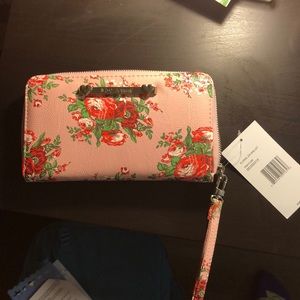 Betsey Johnson wallet with wrist strap.